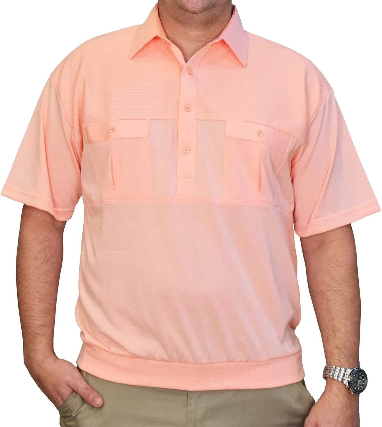2 Pocket Solid Banded Bottom Polo Shirt