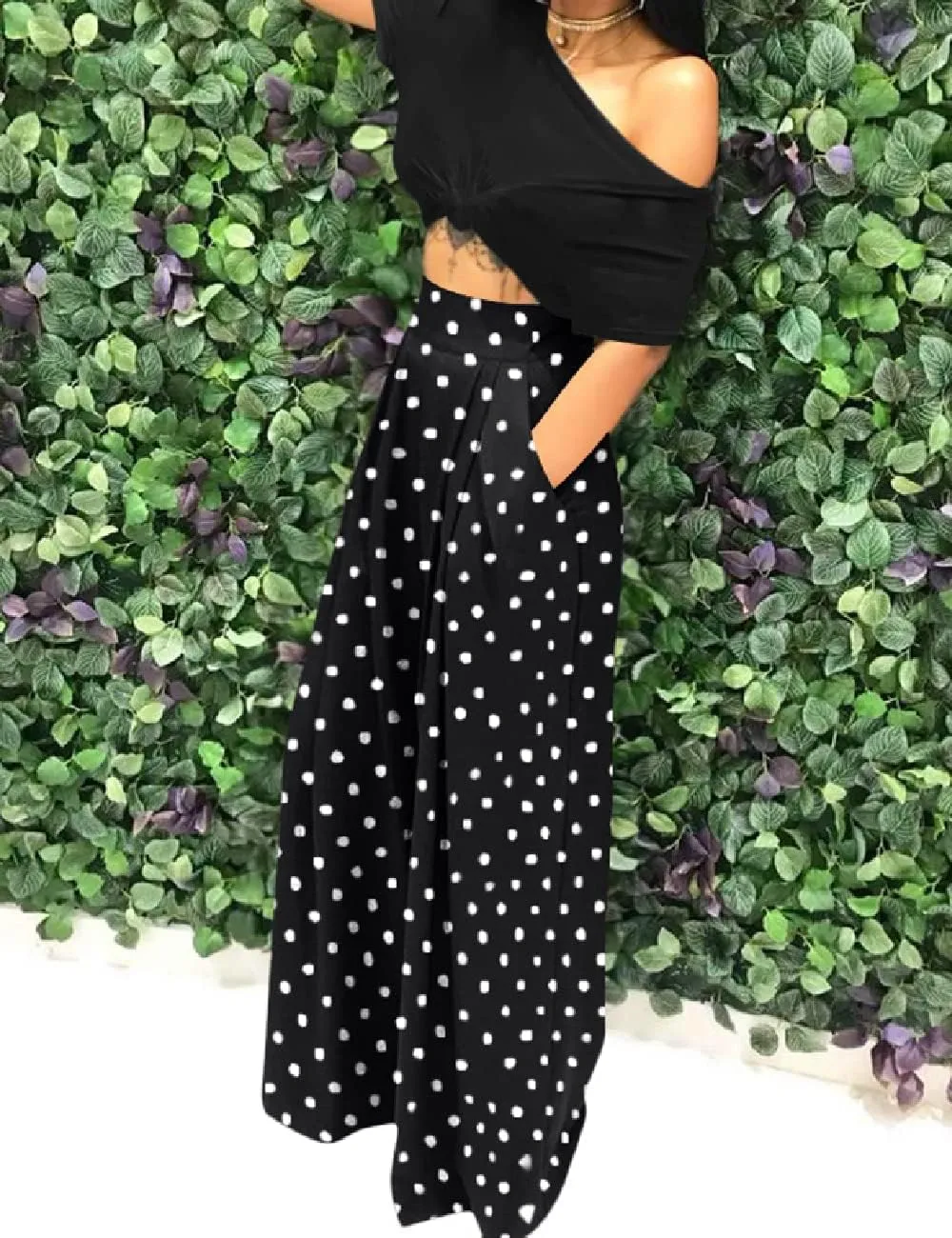 A ADILACA Wide Leg Pants for Women, Palazzo Pants for Women, Womens Casual Lounge Work Business High Waisted Flowy Pants