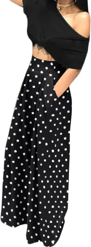 A ADILACA Wide Leg Pants for Women, Palazzo Pants for Women, Womens Casual Lounge Work Business High Waisted Flowy Pants