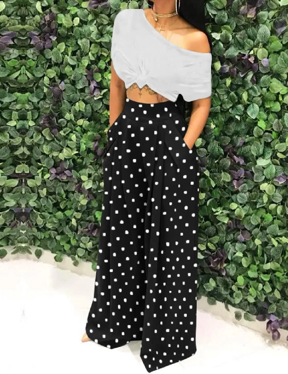 A ADILACA Wide Leg Pants for Women, Palazzo Pants for Women, Womens Casual Lounge Work Business High Waisted Flowy Pants