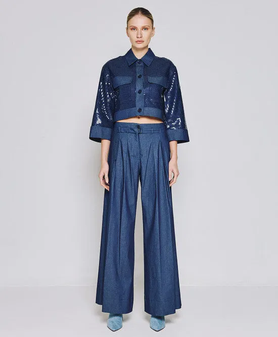 Access Fashion Cropped Sequin Jacket