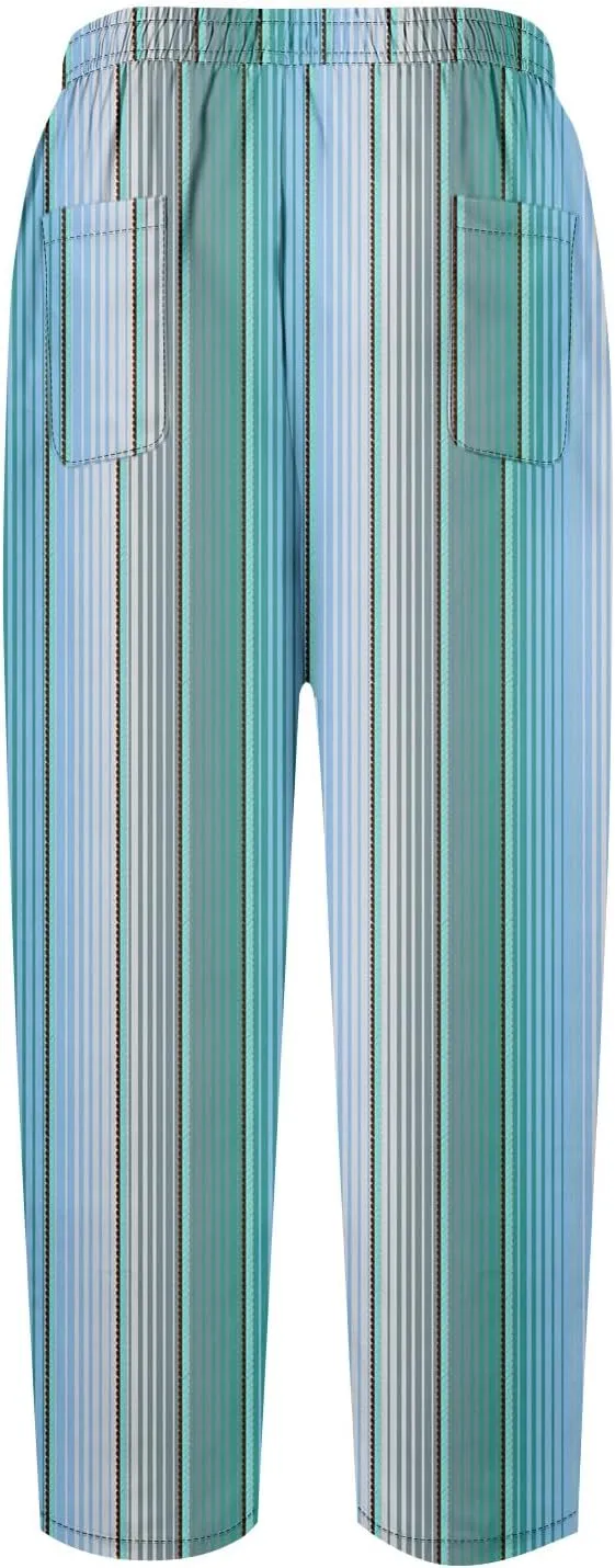 ADHOWBEW Women Capri Pants Trendy Wide Leg High Waist Flowy Summer Lounge Dressy Drawstring Cotton Slacks with Pockets