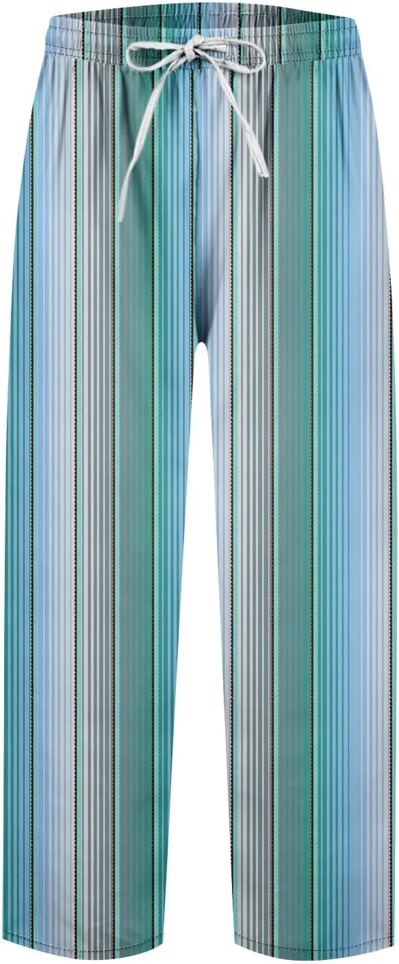 ADHOWBEW Women Capri Pants Trendy Wide Leg High Waist Flowy Summer Lounge Dressy Drawstring Cotton Slacks with Pockets