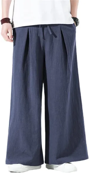 Alloaone Men's Solid Color Harem Pants Harajuku Loose Ankle-Length Trousers Streetwear Pants