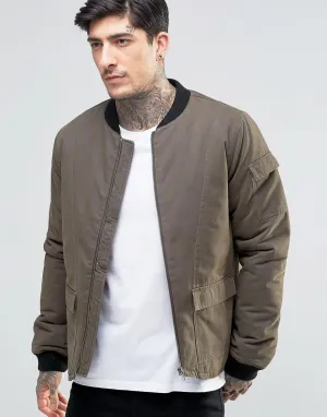 Another Influence Khaki Bomber Jacket