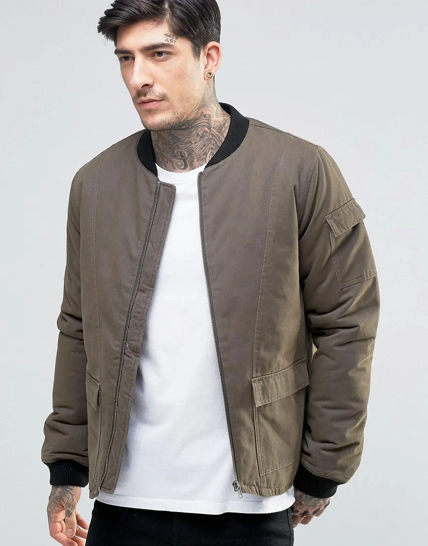 Another Influence Khaki Bomber Jacket