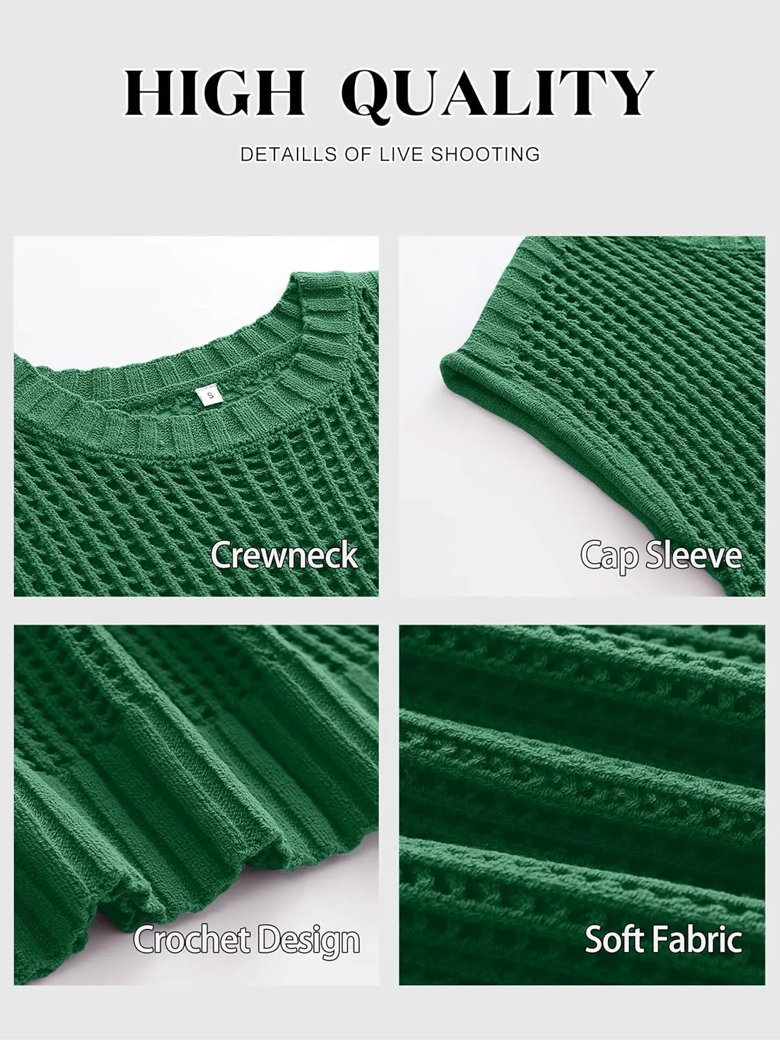 ANRABESS Womens Summer Crochet Sweater Tops Casual Cap Short Sleeve Hollow Out Mesh Knit Beach Cover Up Shirts 2025 Spring