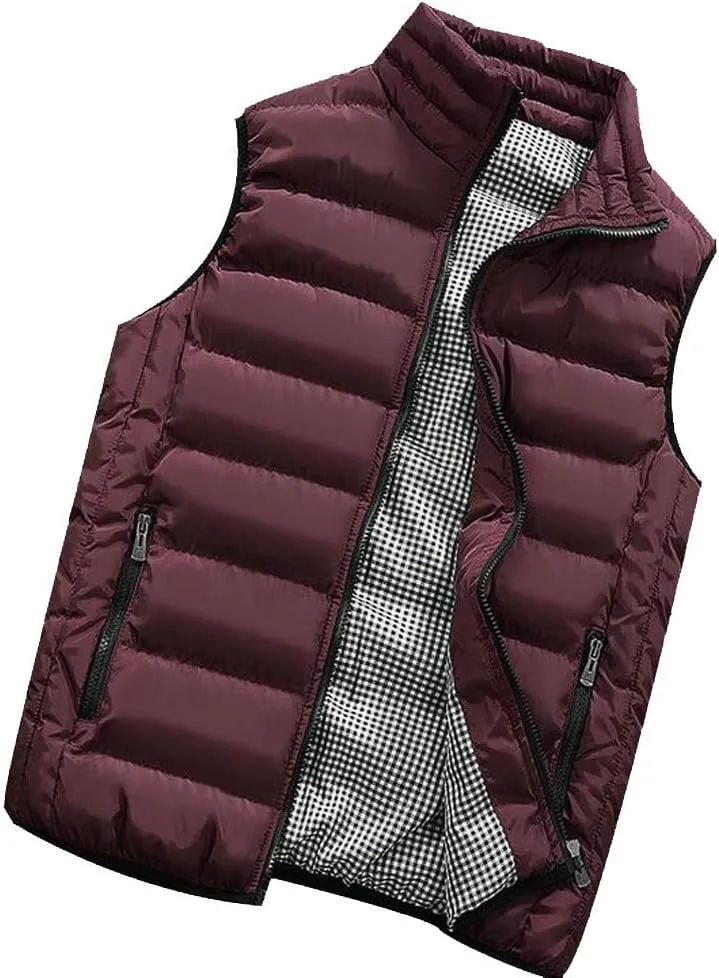 Autumn Men Autumn Winter Coat Padded Cotton Vest Warm Hooded Thick Vest Tops Jacket Yoga Mat Set for Men