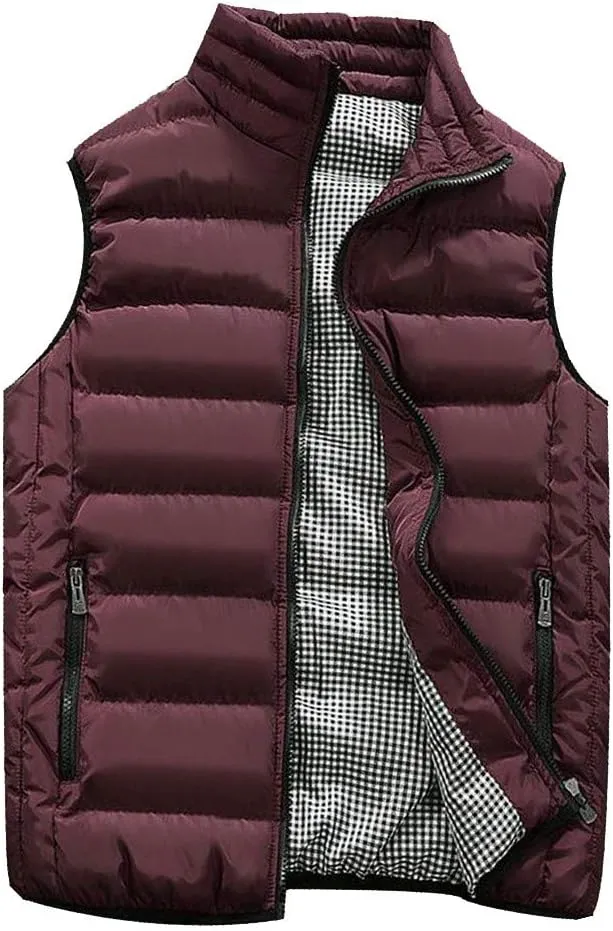Autumn Men Autumn Winter Coat Padded Cotton Vest Warm Hooded Thick Vest Tops Jacket Yoga Mat Set for Men