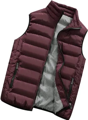 Autumn Men Autumn Winter Coat Padded Cotton Vest Warm Hooded Thick Vest Tops Jacket Yoga Mat Set for Men