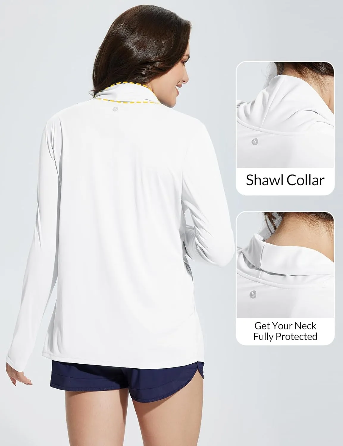 baleaf Women's Long Sleeve Sun Shirts UPF 50  Lightweight Open Front Cardigan with Pockets Beach Cover Up SPF Sun Wrap