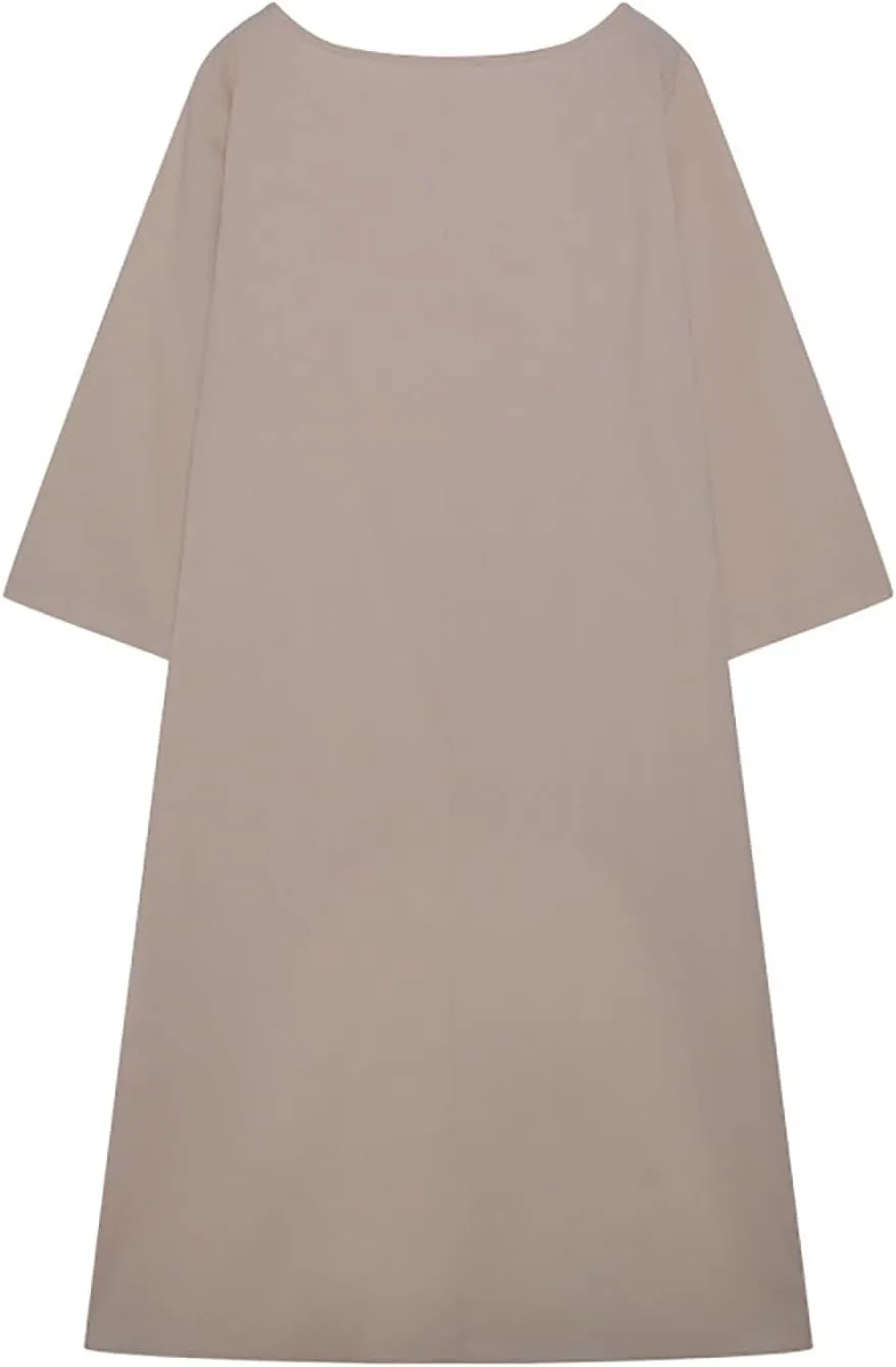 Bengbobar Cotton Linen Sets for Women 2 Piece Linen Suit Pants Two Piece 3/4 Sleeve Irregular Hem Dress Wide Leg Pant Outfits