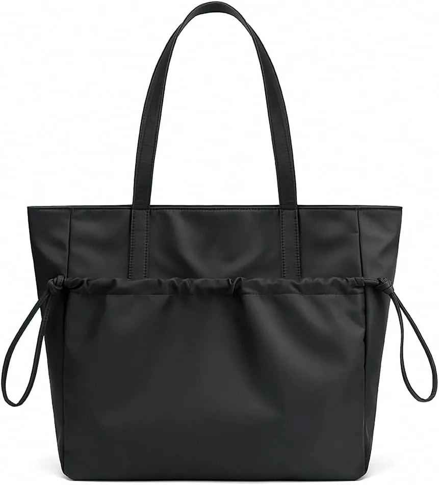 Black Tote Bag Womens Laptop Work Tote Bag Handbags for Women 17 Inch Waterproof Computer Bags Large Lightweight Ladies Casual Tote Bag Office Work Bag Briefcase Tote Bags With Pockets