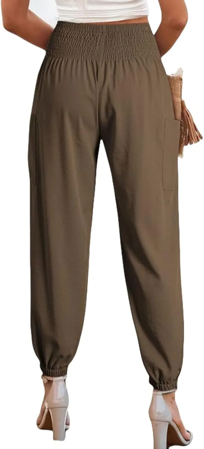 Boho Pants for Women Harem Pants High Waist Cargo Pant Summer Loose Trousers Business Casual Trousers Elephant Trouser