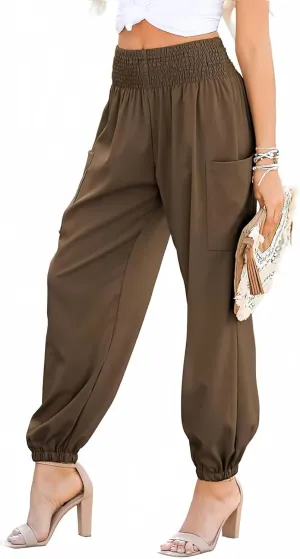 Boho Pants for Women Harem Pants High Waist Cargo Pant Summer Loose Trousers Business Casual Trousers Elephant Trouser