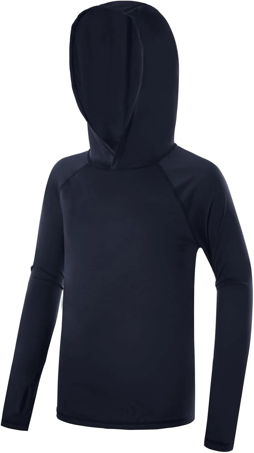 Boys Rash Guard Hoodie UPF 50  Sun Protection Long Sleeve Swim Shirt Quick Dry Kids SPF Fishing Water Beach Shirts