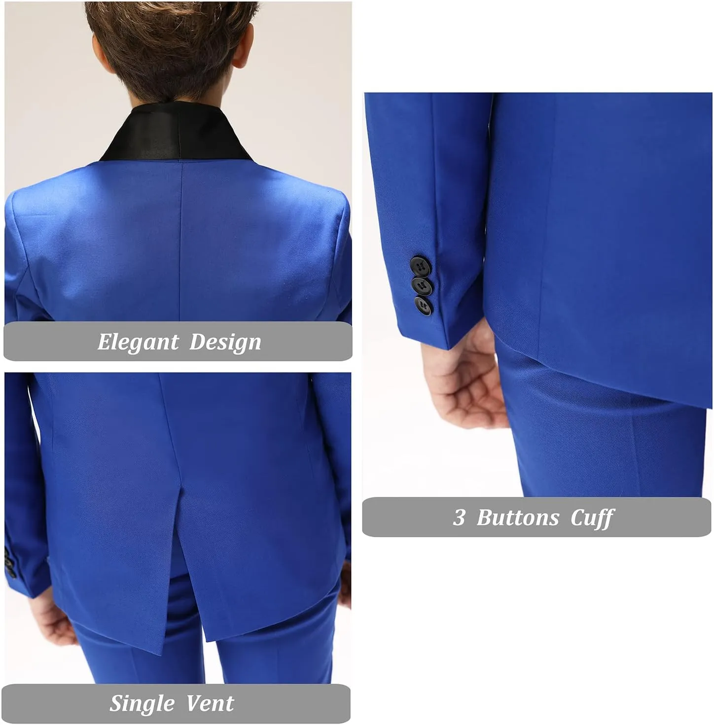 Boys Suit for Toddler Tuxedo Kids Formal Suits Set 5 Pieces Wedding Outfit