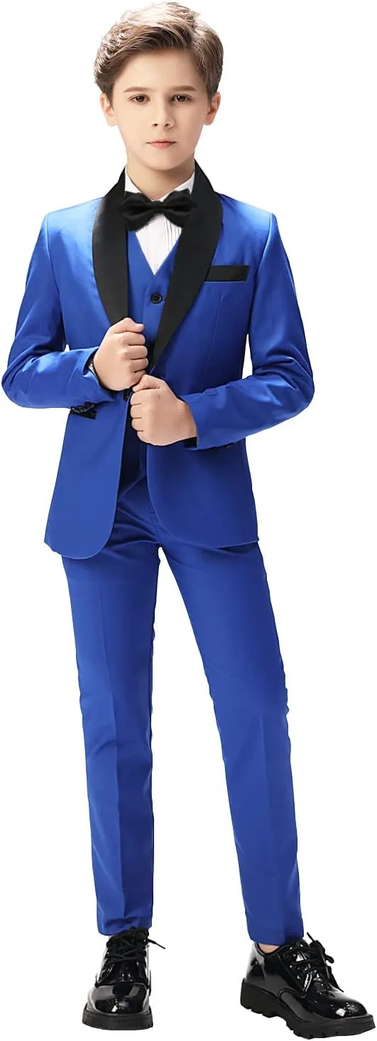 Boys Suit for Toddler Tuxedo Kids Formal Suits Set 5 Pieces Wedding Outfit