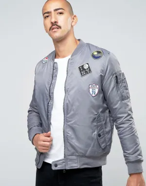 Brave Soul MA1 Badge Bomber Jacket