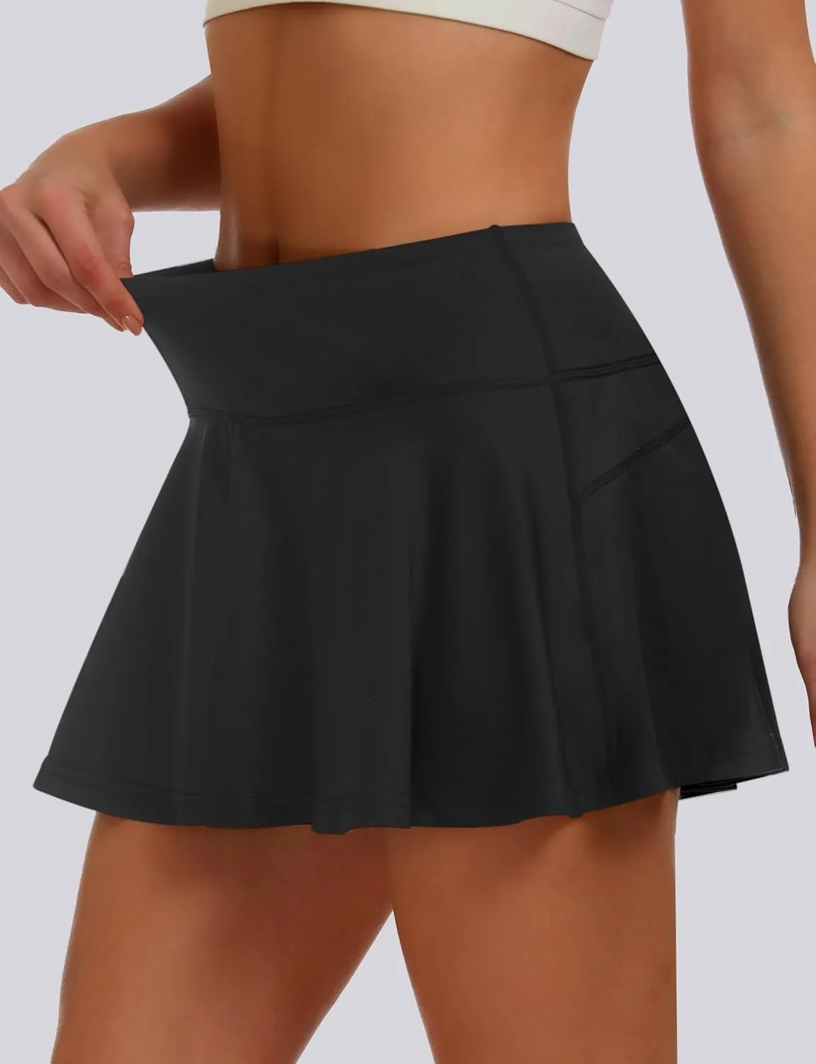 Buauty Women's High Waisted Pleated Tennis Skirt with Pockets, Athletic Skorts for Golf Pickleball Lightweight