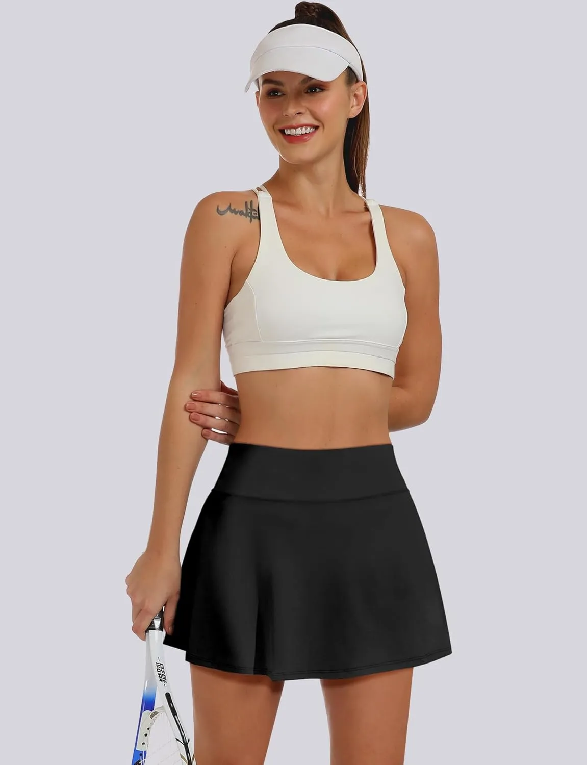 Buauty Women's High Waisted Pleated Tennis Skirt with Pockets, Athletic Skorts for Golf Pickleball Lightweight