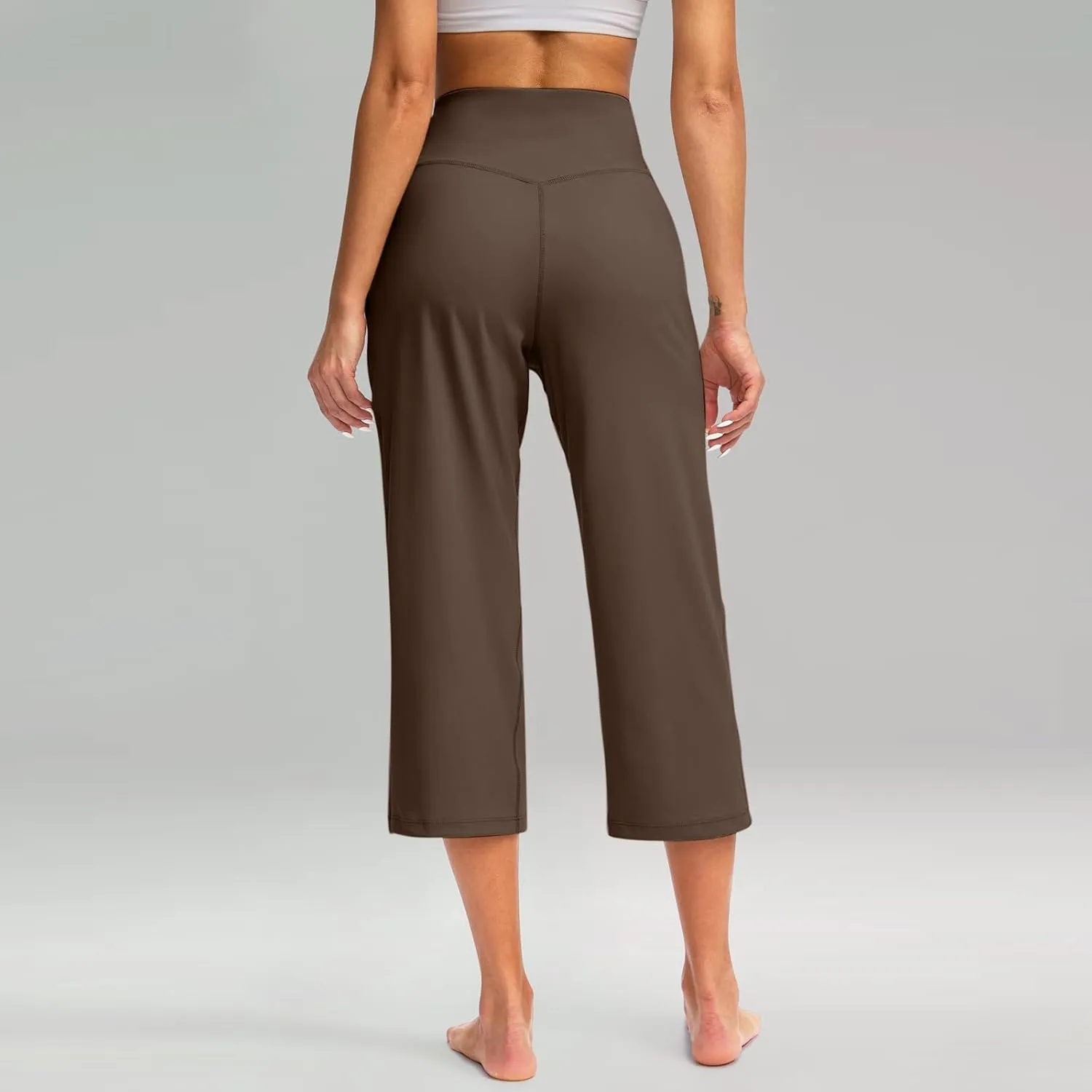 Cargo Pants Women, Casual Capri Pants Wide Leg High Waist with Pockets