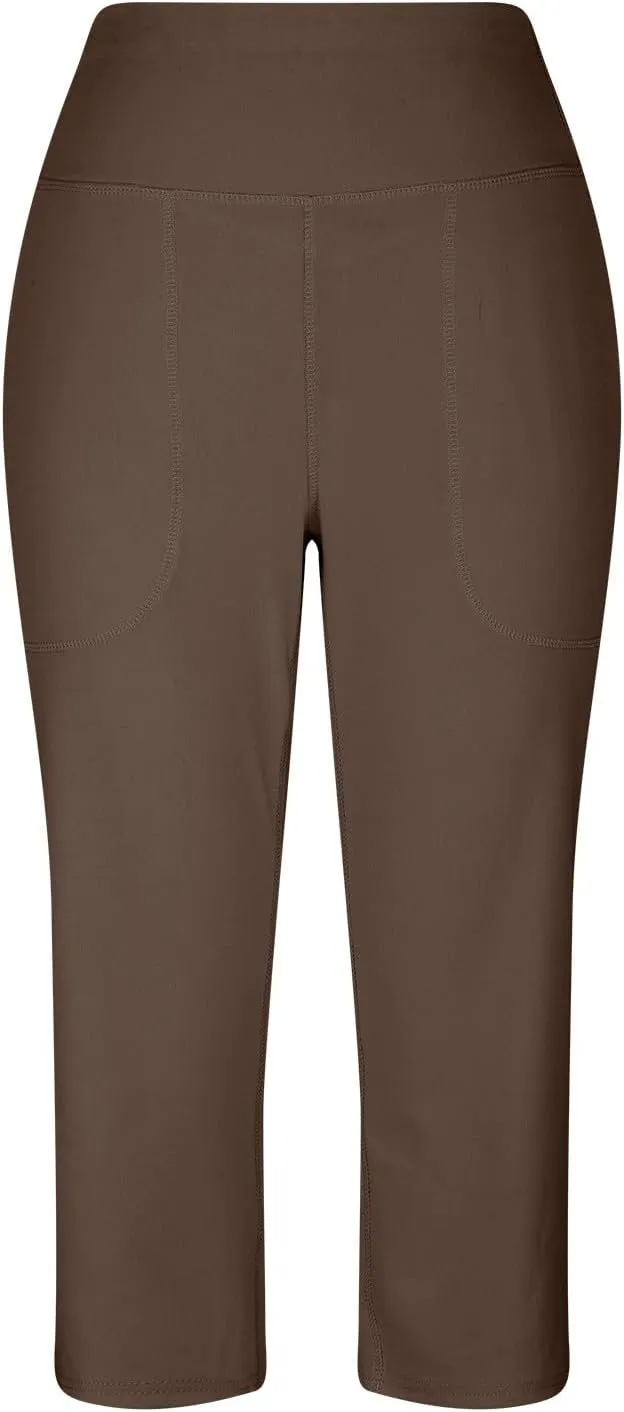 Cargo Pants Women, Casual Capri Pants Wide Leg High Waist with Pockets