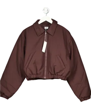 CSB Csb Brown Cropped Oversized Bomber Jacket UK S