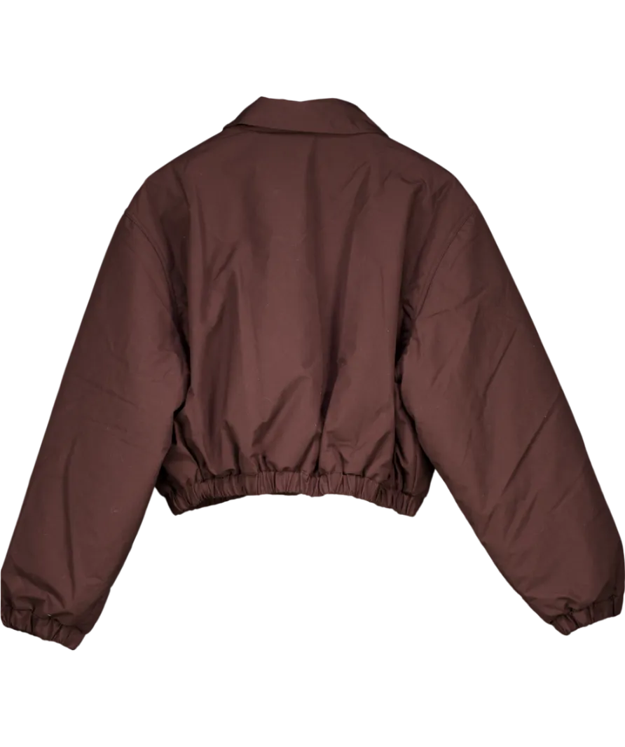 CSB Csb Brown Cropped Oversized Bomber Jacket UK S