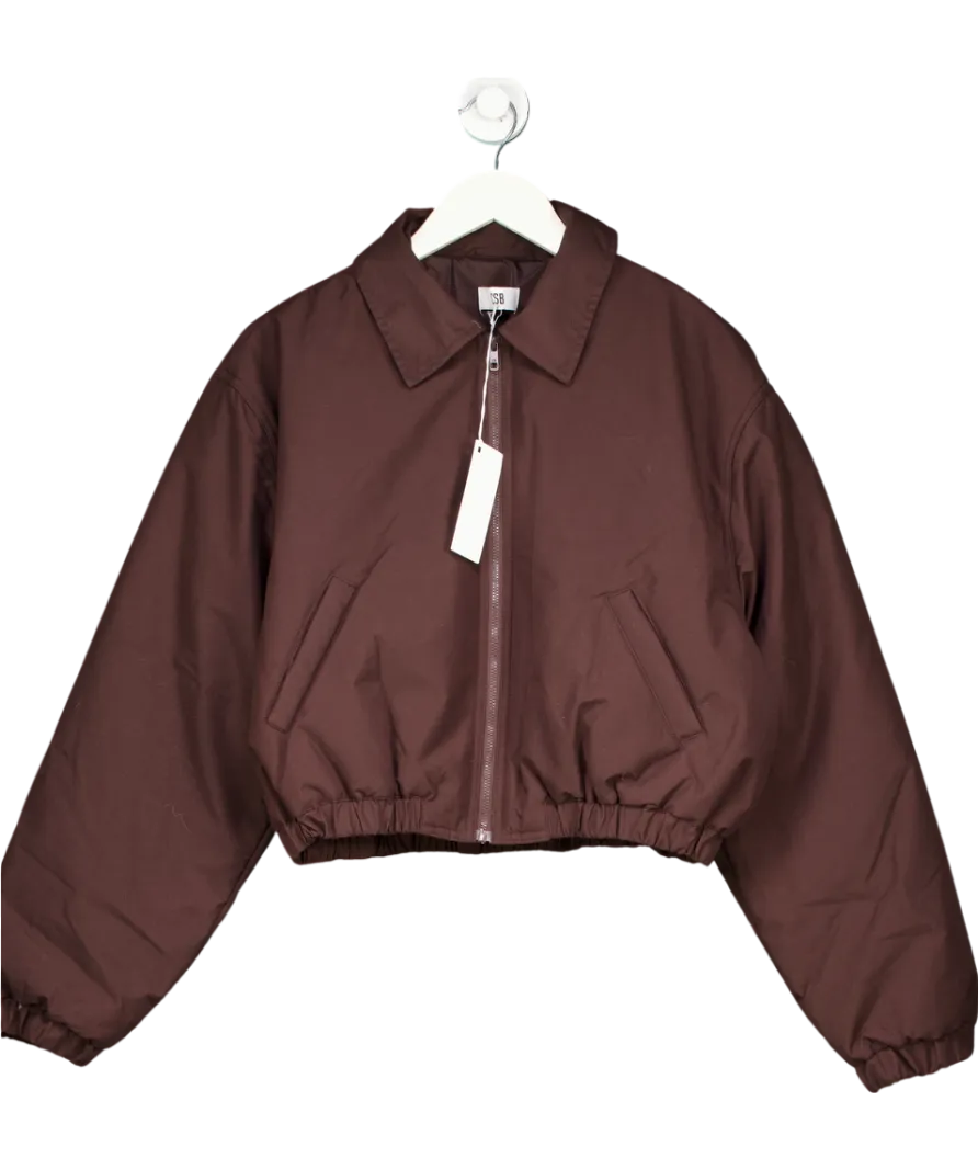 CSB Csb Brown Cropped Oversized Bomber Jacket UK S