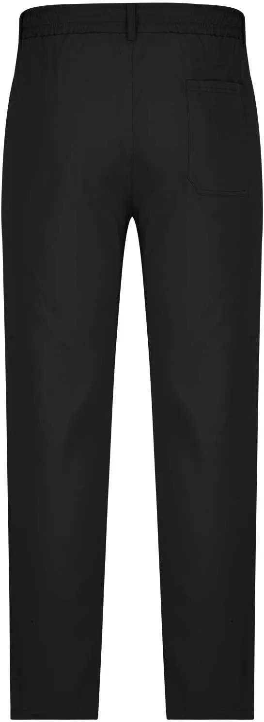Ctreela Summer Fall Chino Pants Men Casual Drawstring Elastic Waist Daily Pants Lightweight Thin Slim-Fit Slacks Trousers