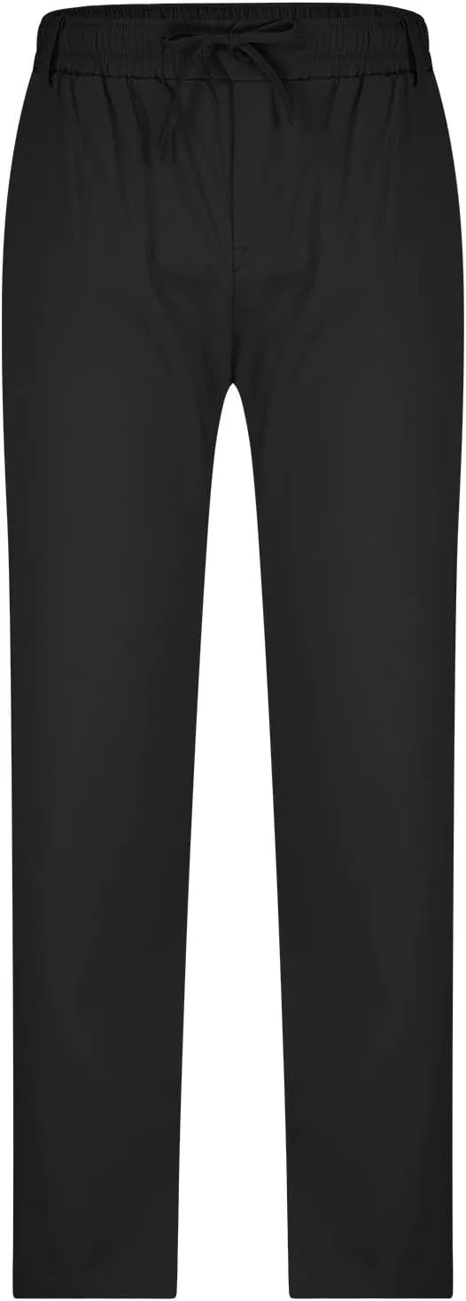 Ctreela Summer Fall Chino Pants Men Casual Drawstring Elastic Waist Daily Pants Lightweight Thin Slim-Fit Slacks Trousers