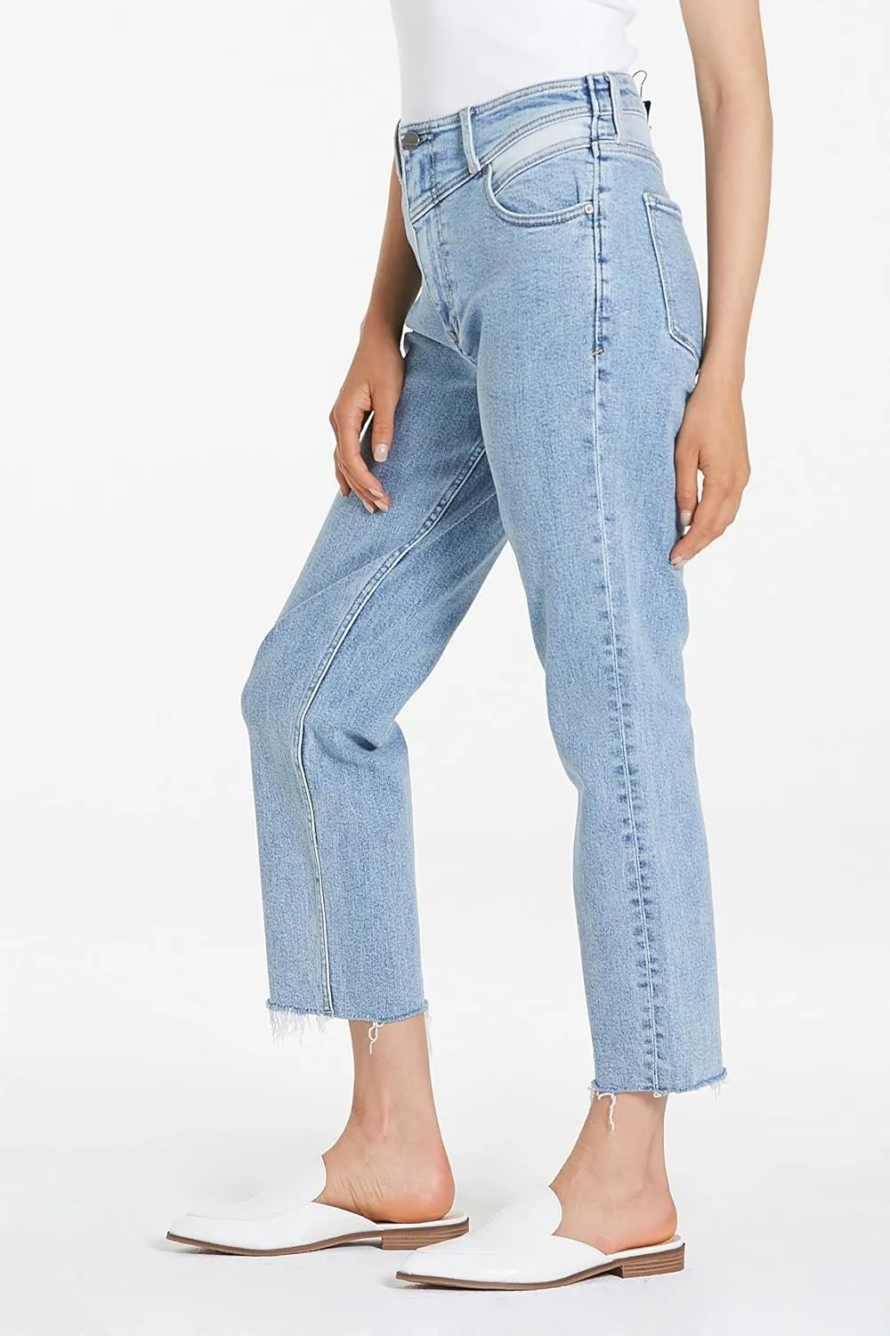 DEAR JOHN Jodi Women's Jeans Straight Leg High Rise Cropped Inseam