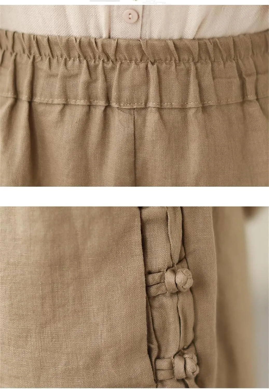 Disimlarl Women Casual Harem Pants Solid Color Loose Pants Elastic Waist Ankle-Length Pants