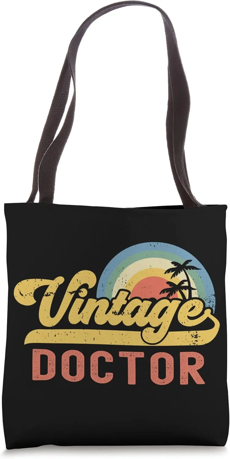 Doctor Vintage Sunset Profession Retro Job Title Tote Bag