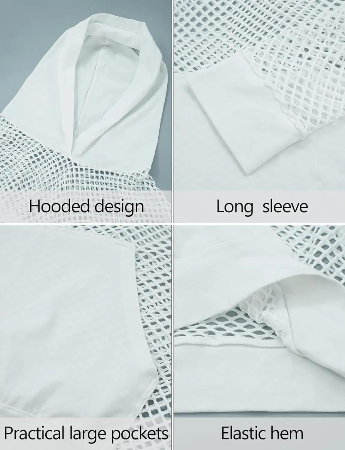 FEOYA Mesh Hoodie Shirts for Men See Through Fishnet Top Gym Workout Muscle Pullover Long Sleeve T Shirt Undershirt