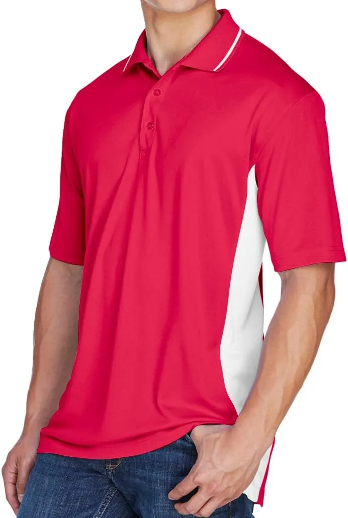 Ford Mustang Shelby Cobra Pocket Print Two Tone Polo, Black