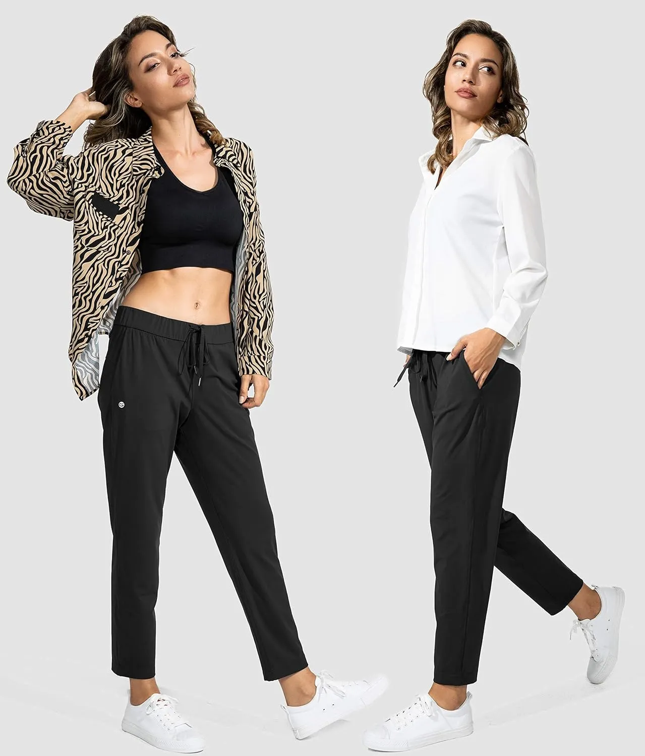 G Gradual Women's Pants with Deep Pockets 7/8 Stretch Ankle Sweatpants for Golf, Athletic, Lounge, Travel, Work