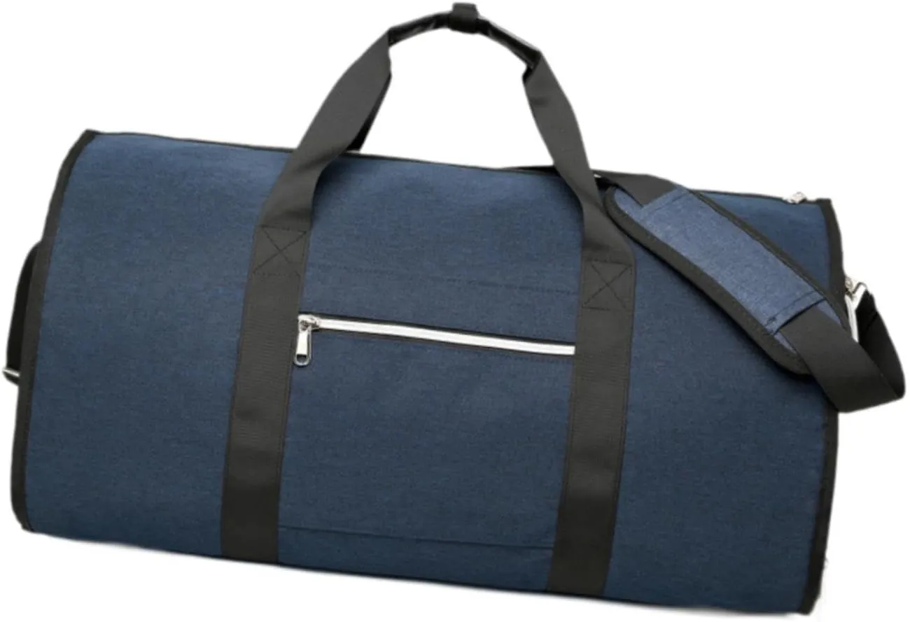 Garment Duffel Bag Business Travel Bag Shoulder Bag Carry on Garment Bag Suit Bag for Trips Holiday Hiking Business Men Women, Blue