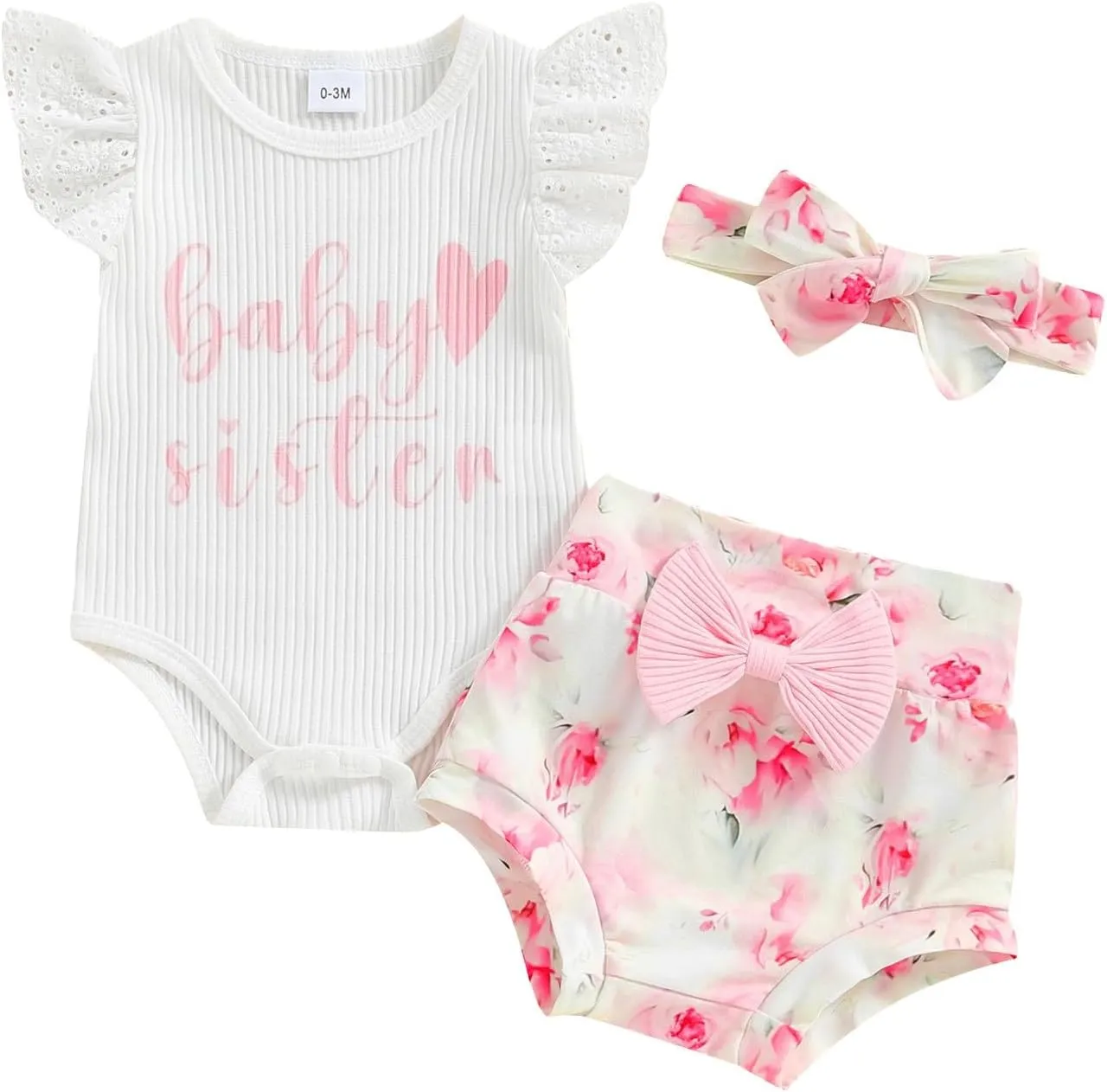 Girls Sunflower Baby Clothes Summer Dresses Cotton Ruffle Short Sleeve Tops Floral Prints Bow Shorts Cute Outfit Set