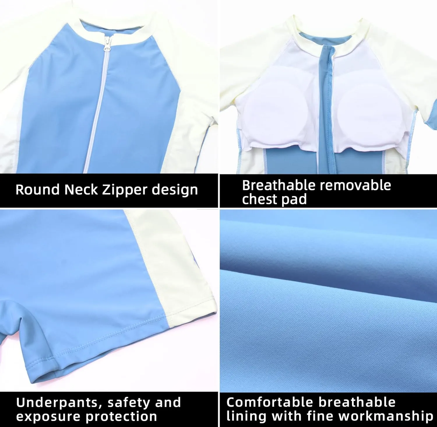 Girls Swimsuits, Kids Two-Piece Rashguard Swim Set Bathing Suits Beach Shorts Quick Dry Swim Shirts Size 6-7,8,10-12,14-16