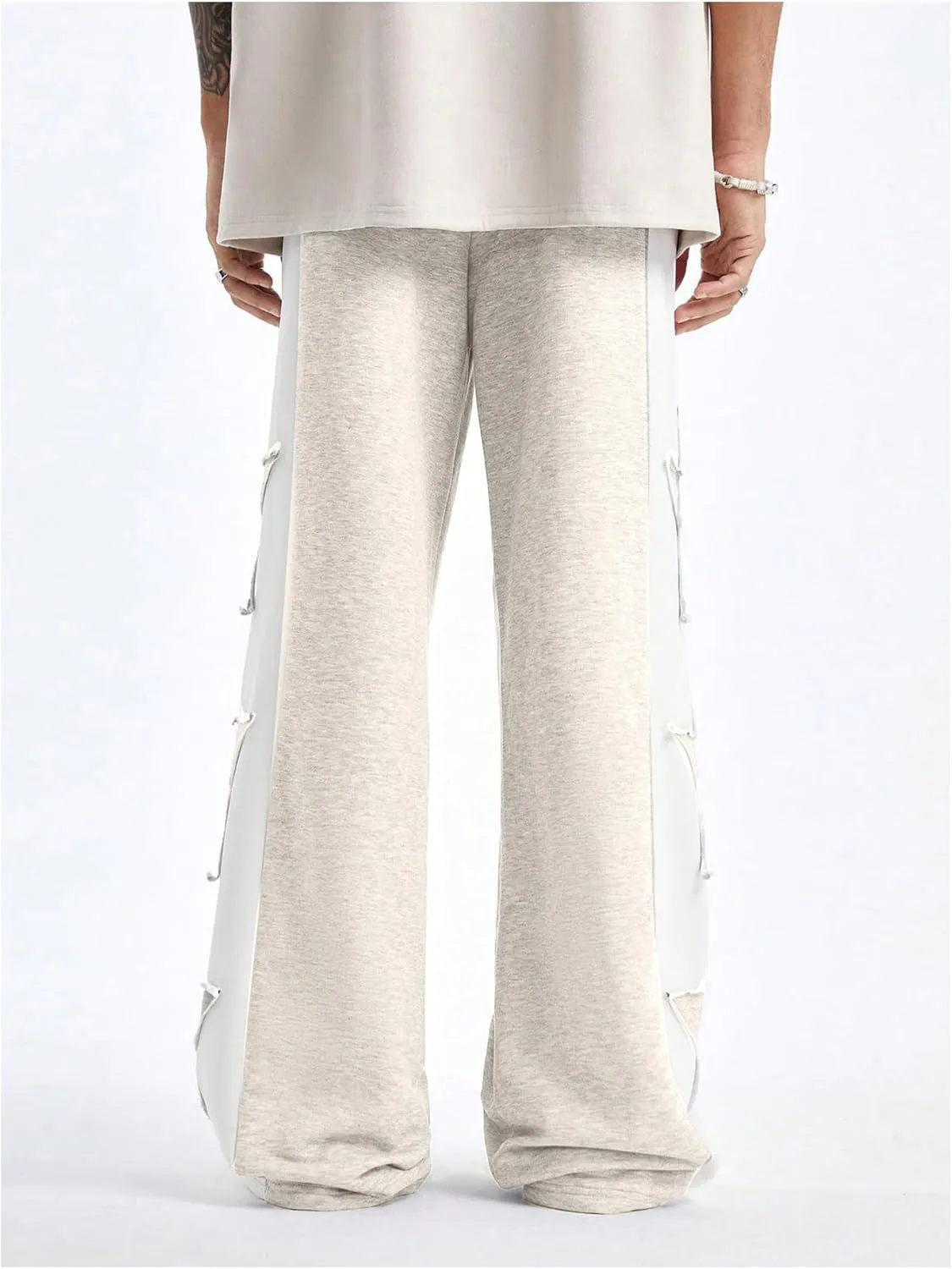 GORGLITTER Men's Y2k Baggy Sweatpants Star Print Hip Hop Pants Drawstring Wide Leg Track Pants