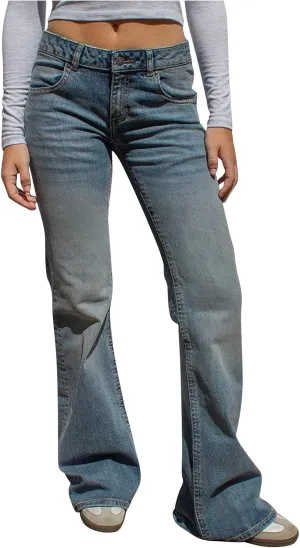 High Waisted Jeans for Women Straight Leg Denim Pants Wide Leg Jeans High Rise Baggy Pant with Pocket Y2K Streetwear
