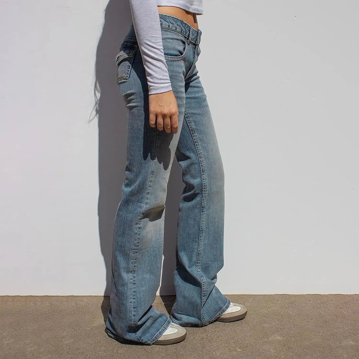 High Waisted Jeans for Women Straight Leg Denim Pants Wide Leg Jeans High Rise Baggy Pant with Pocket Y2K Streetwear