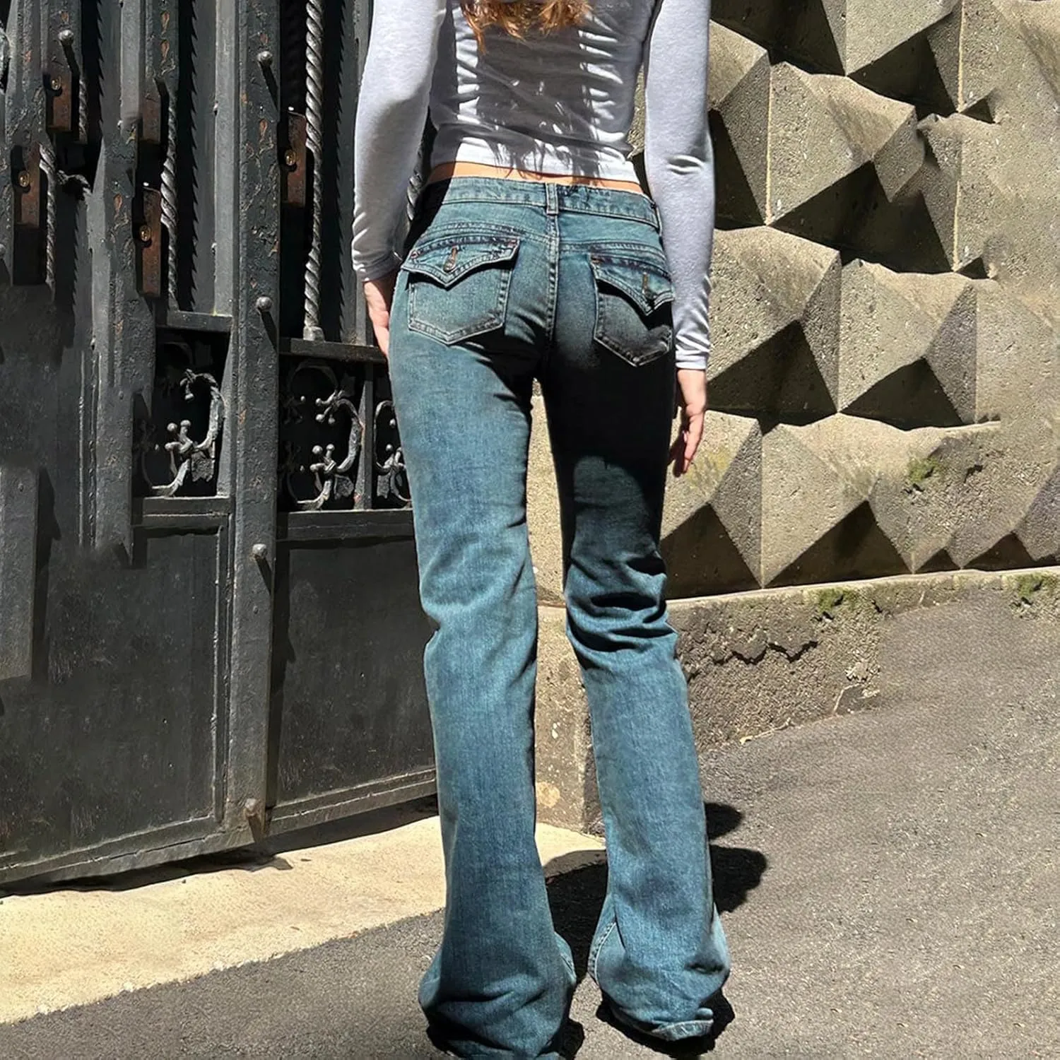 High Waisted Jeans for Women Straight Leg Denim Pants Wide Leg Jeans High Rise Baggy Pant with Pocket Y2K Streetwear