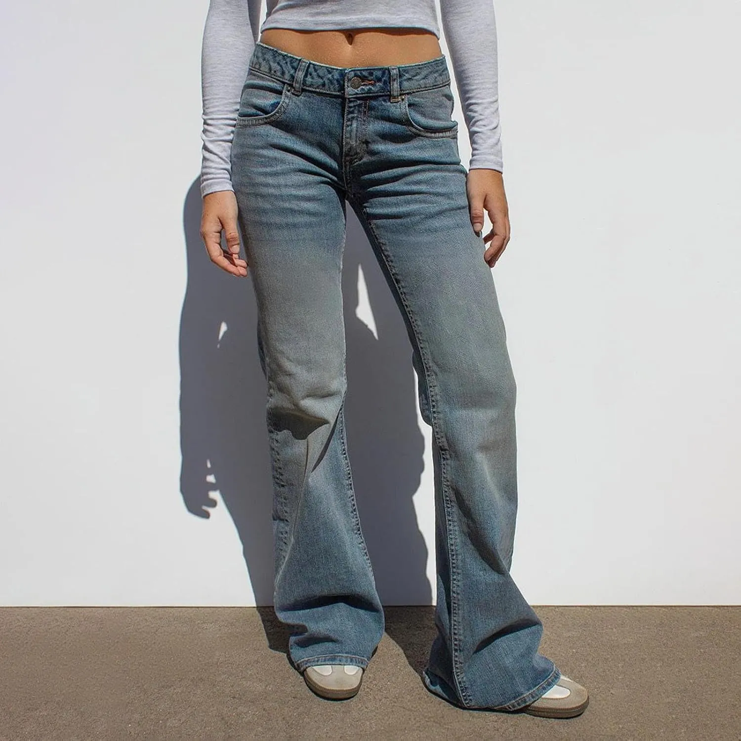 High Waisted Jeans for Women Straight Leg Denim Pants Wide Leg Jeans High Rise Baggy Pant with Pocket Y2K Streetwear
