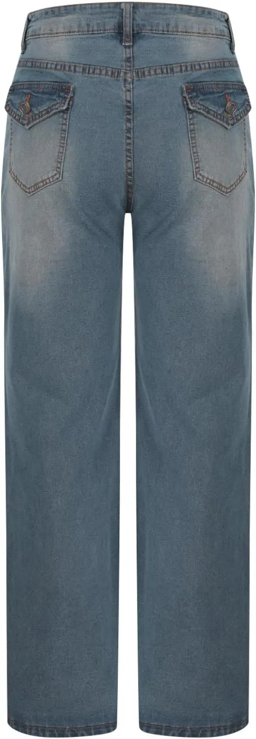 High Waisted Jeans for Women Straight Leg Denim Pants Wide Leg Jeans High Rise Baggy Pant with Pocket Y2K Streetwear