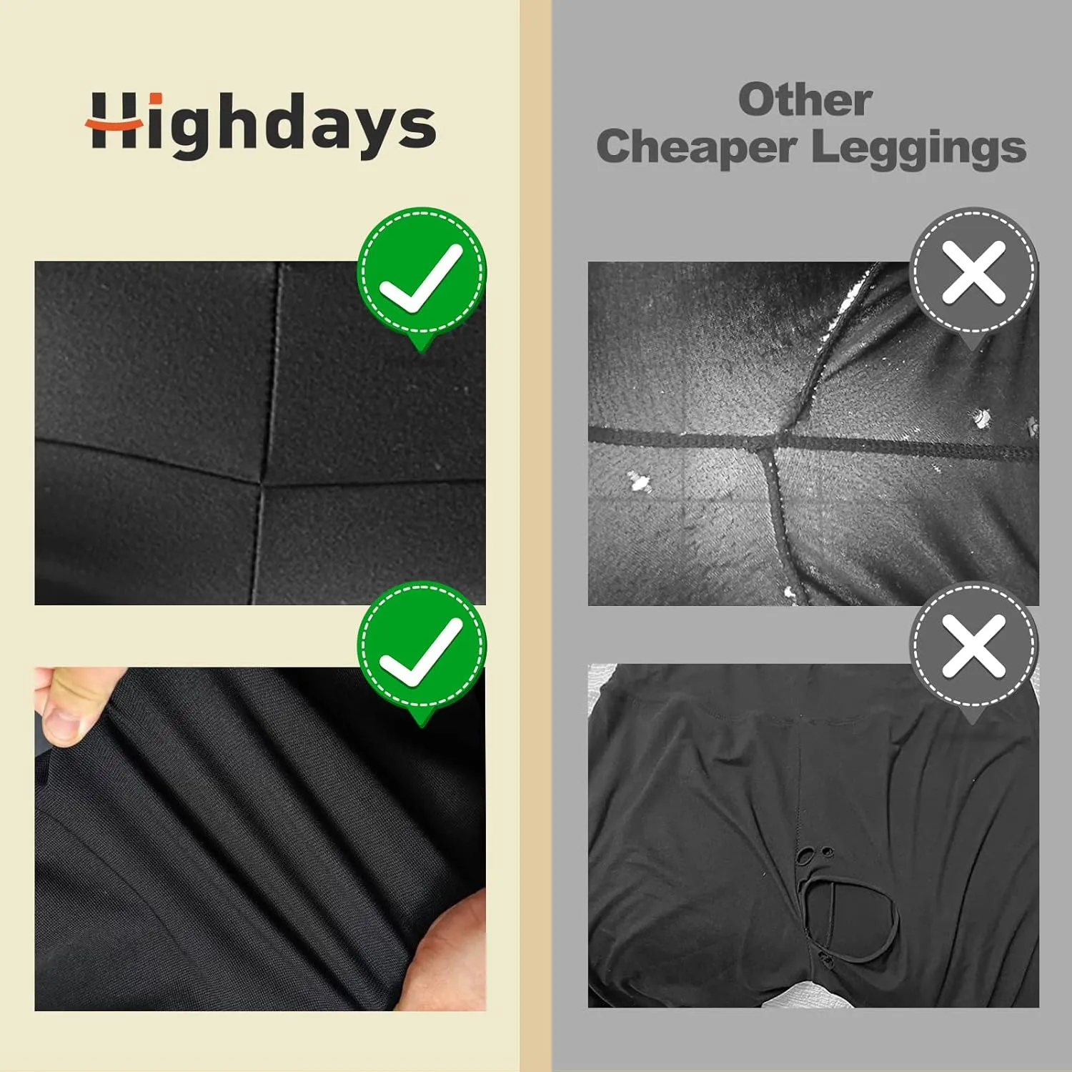 HIGHDAYS 3 Pack Capri Leggings for Women with Pockets - High Waist Workout Running Yoga Pants