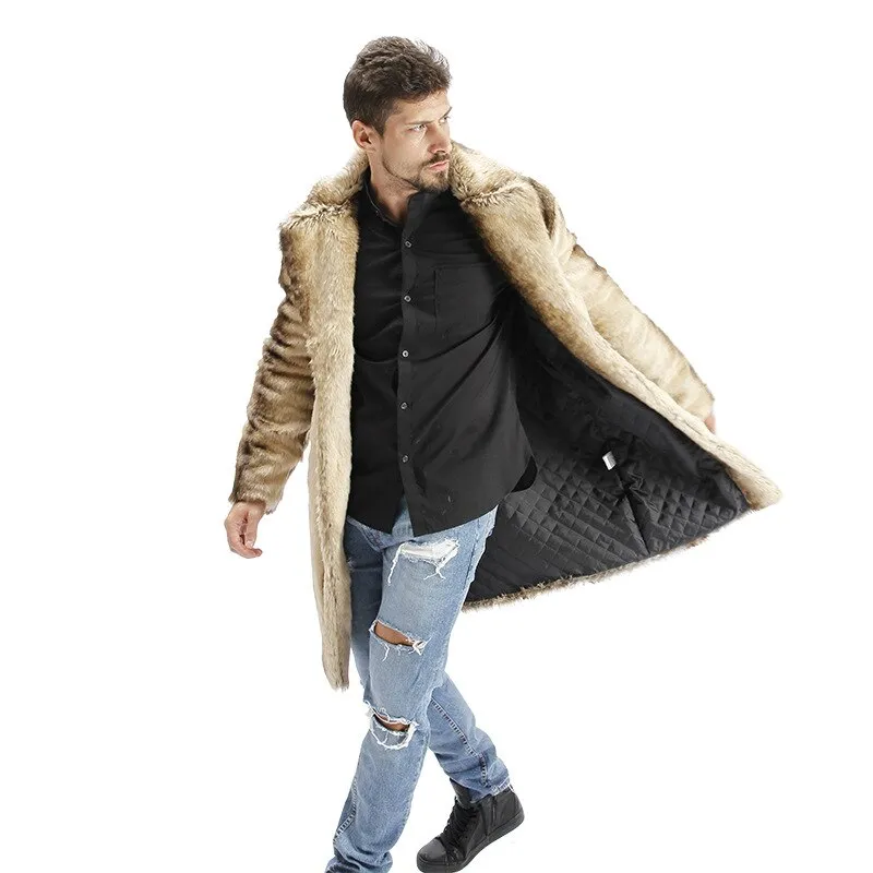 Hot Men Suit Collar High Quality Rabbit Leather Jacket Winter Warm Turn-down Collar Luxury Mink Mens Coat