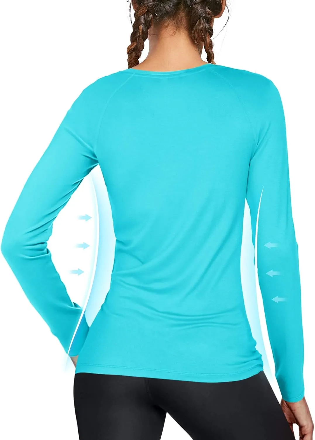 isnowood Women's Sun Protection Long Sleeve Shirts, UPF 50  UV Rash Guard Swim Shirt, Workout Hiking Running Athletic Tops